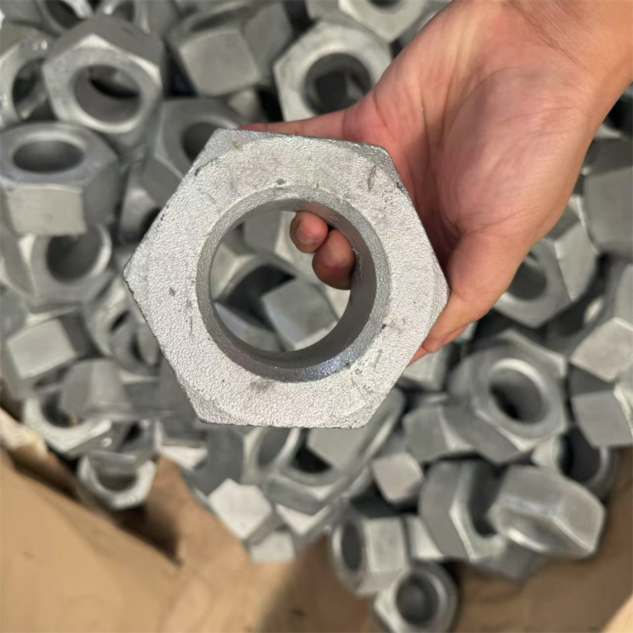 Hot dip galvanized large nut rust resistant and corrosion-resistant customized nut